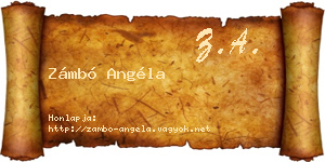 Zámbó Angéla névjegykártya