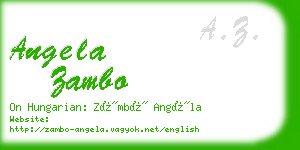 angela zambo business card